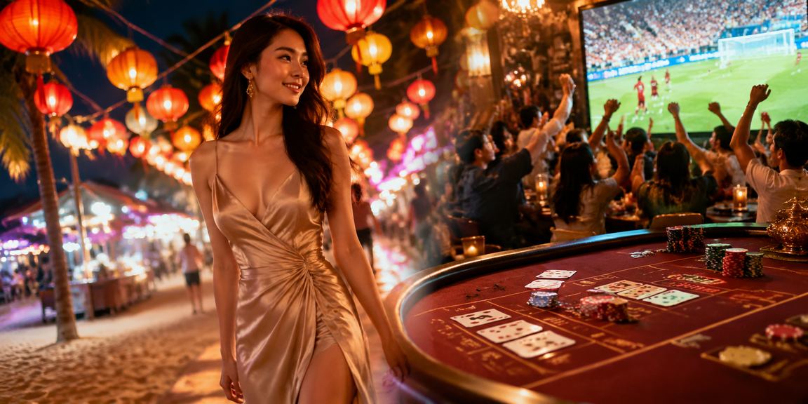 Không khí chơi baccarat sôi động tại chợ đêm Mũi Né